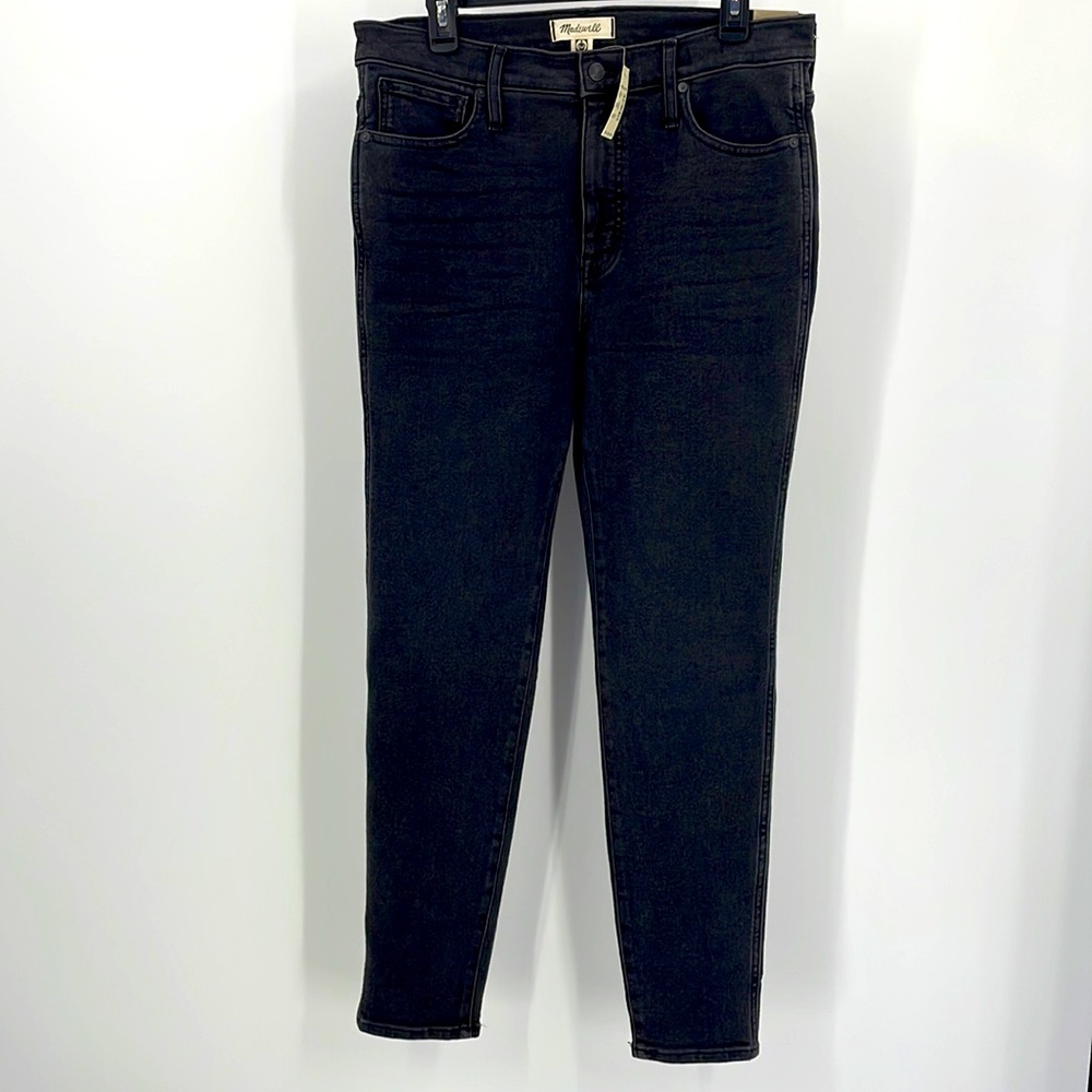 Madewell Faded Black Denim Skinny Jeans High Rise Women's 32W